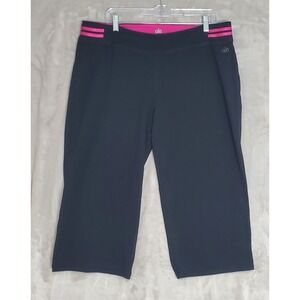 ALO Yoga Womens Capri Legging Pants XL Black/Pink Mid Rise Wide Leg Stretch